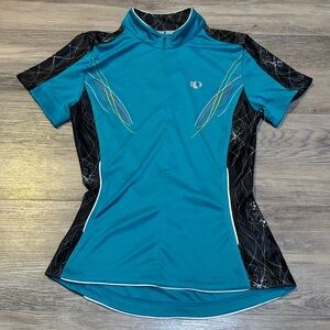 Pearl Izumi teal half zip athletic short sleeve cycling top women’s size XS